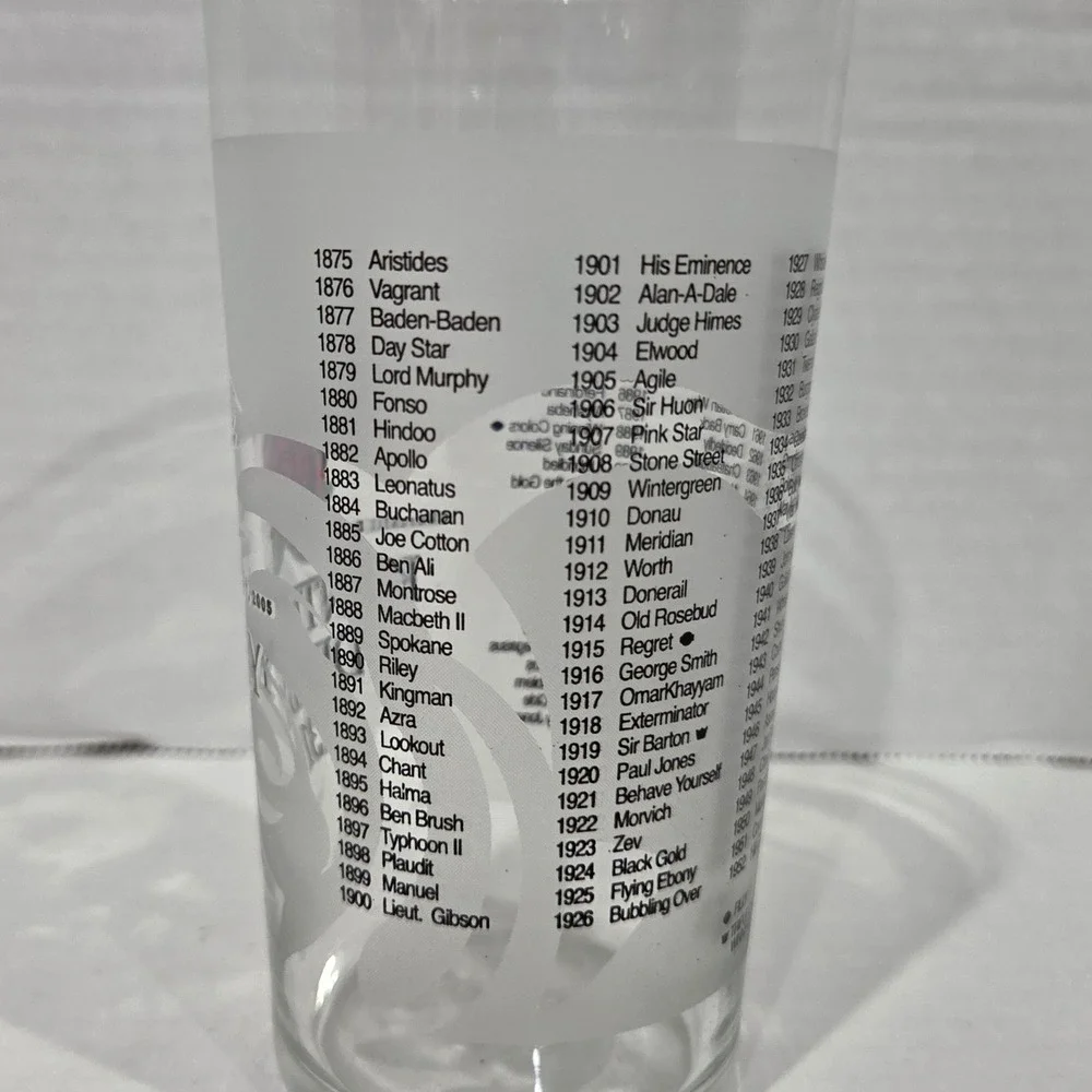 2005 Kentucky Derby 131 Mint Julep Glass Churchill Downs Winners List 5.25 inch